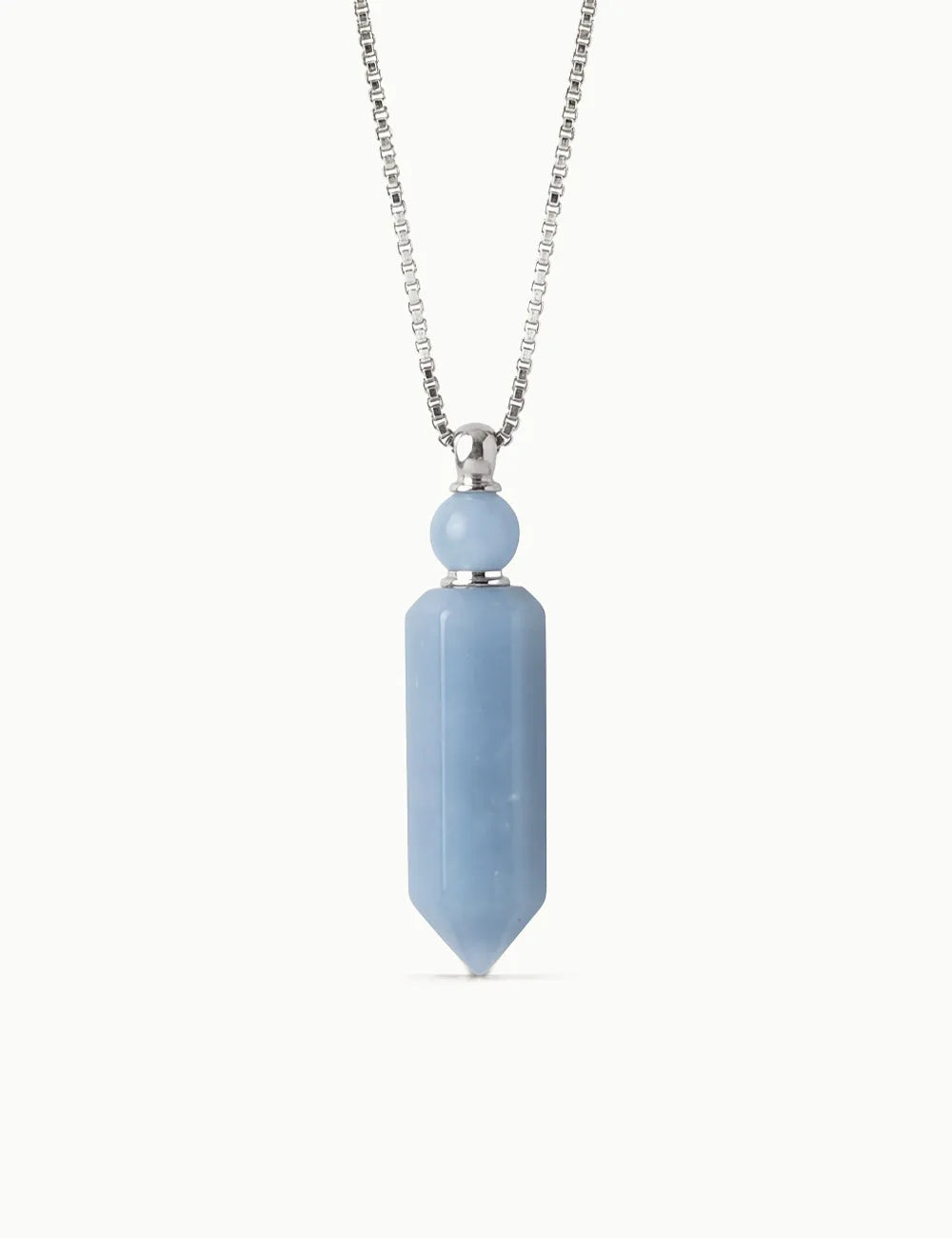 Long Angelite Aromatherapy Necklace